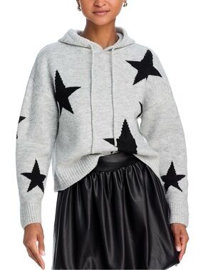 Aqua - Star Light Gray Hooded Cashmere Sweater
